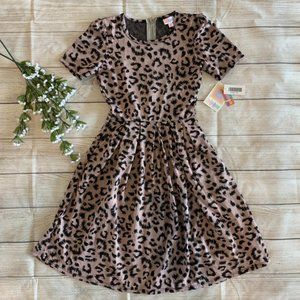 LuLaRoe Leopard Print Amelia Dress - Size XS